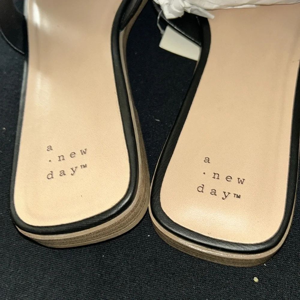NWT Black Slide Sandals by A New Day in sz 9W - Picture 8 of 10